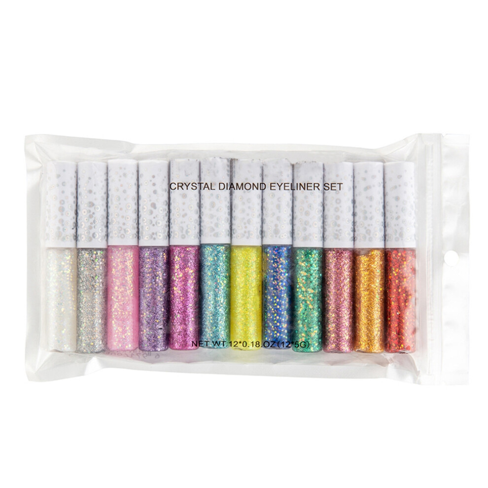HANDAIYAN 12pcs 5g Liquid Glitter Eyeshadow Waterproof