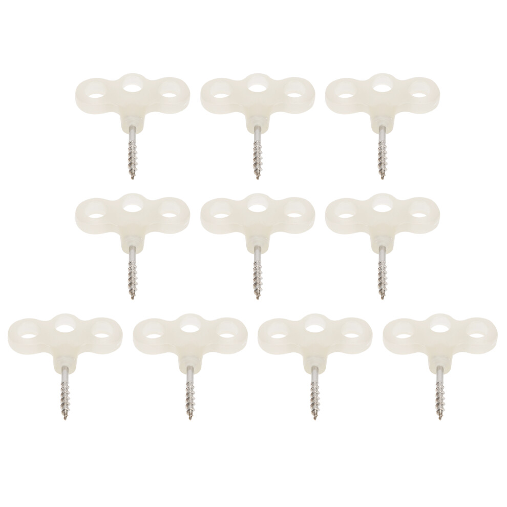 10Pcs Luminous Spiral Tent Pegs 3 Eyes Ground Nails