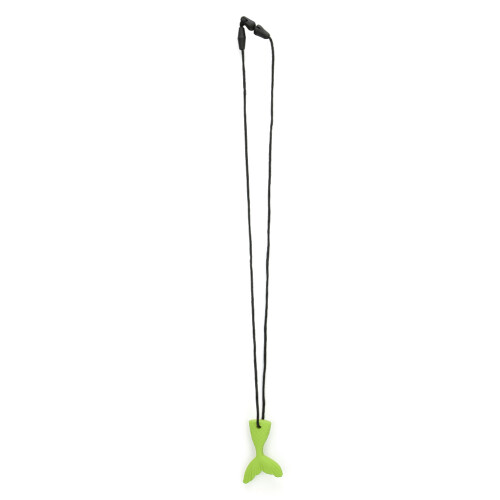 (Green) Silicone Fish Tail Teether Baby Chewing Pendant Purple