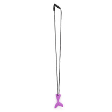 (Purple) Silicone Fish Tail Teether Baby Chewing Pendant Purple