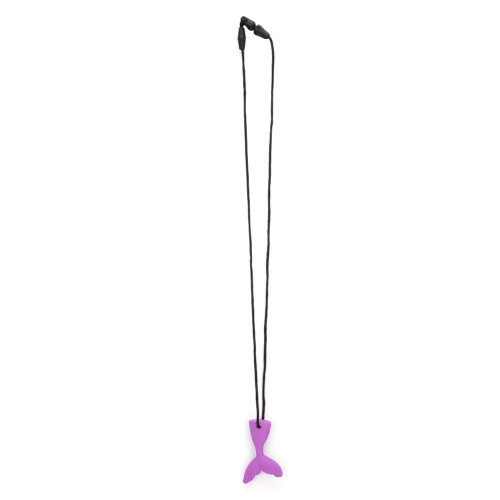 (Purple) Silicone Fish Tail Teether Baby Chewing Pendant Purple
