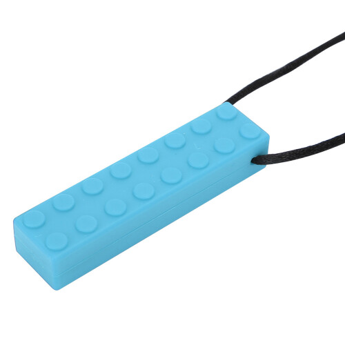 (Blue) Blue Silicone Teether Baby Necklace 2