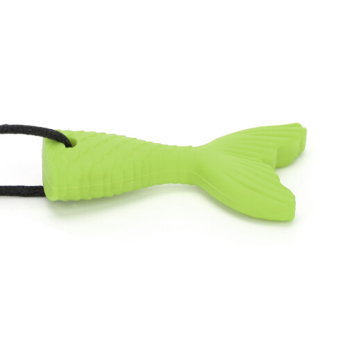 (Green) Silicone Fish Tail Teether Baby Chewing Pendant Purple 2