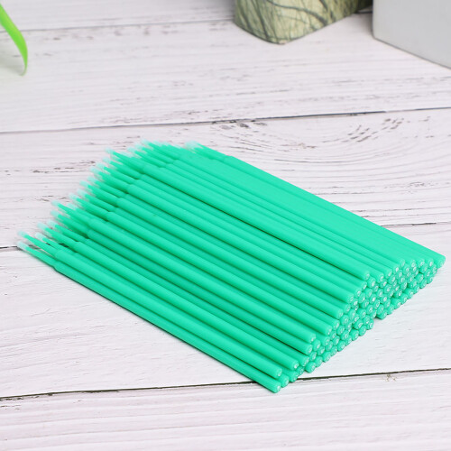 (Green) 200x Wimpern-Pinsel aus Baumwolle grün 2