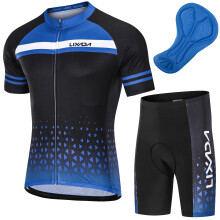 Men Cycle Jersey Set Quick-Dry Short Sleeve Padded Shorts MTB