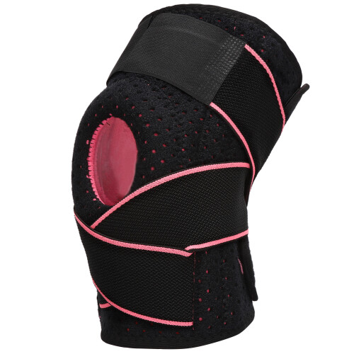 (Black + Pink) Knee Brace with Side Stabilizers Black Pink 1