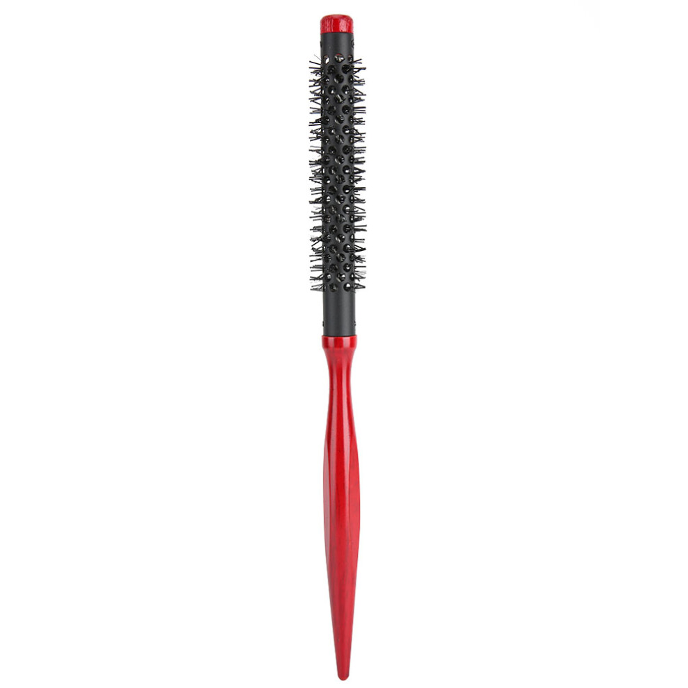 Unisex (12) Wooden Roller Comb Pointed Tip Nylon Bristles Hair Brush 12