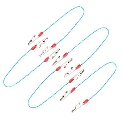 (Blue) 5 Clips per Grembiule Dentale Catena Acciaio Verde