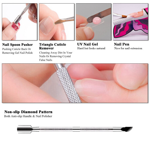 DouborQ UV/LED-Nagelgel-Set mit Klartips, Pusher & Stift 1