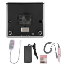 (Black UK Plug) 108W 4-in-1 Nagelstaubabsaugung mit Härtelampe & Schleif