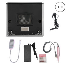 (Black US Plug) 108W 4-in-1 Nagelstaubabsaugung mit Härtelampe & Schleif