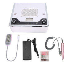 (White UK Plug) 108W 4-in-1 Nagelstaubabsaugung mit Härtelampe & Schleif