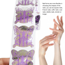100 Pieces Purple Butterfly Acrylic Tips UV Gel Extension Stickers