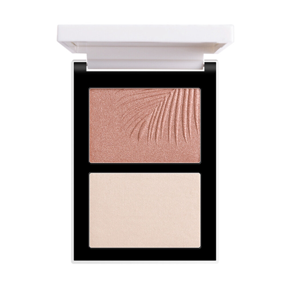 (#4) 2-Color Highlighter Powder Face Contour Bronzer Blusher Brightening#1