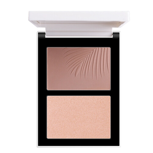 (#1) 2-Farbiger Highlighter-Puder Gesichtskontur Bronzer Blusher #1