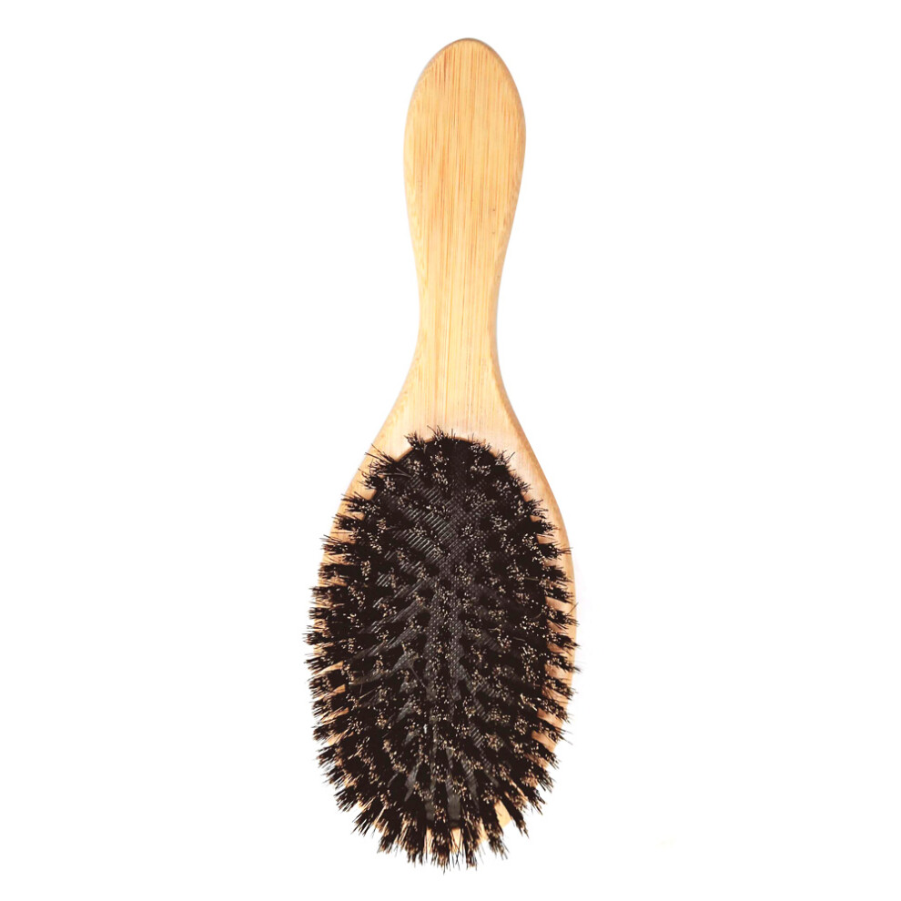 Natural Bamboo Handle Anti-static Paddle Hairbrush Scalp Massage Tool