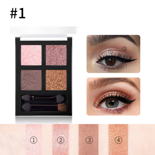 (#1) 4-Farben-Glitter-Lidschatten-Puder (langanhaltend) 1