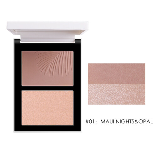 (#1) 2-Farbiger Highlighter-Puder Gesichtskontur Bronzer Blusher #1 1