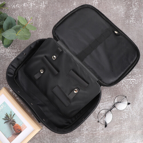 (Black) Portable Multi Functional Barber Scissors Bag Black 2