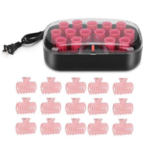 (US Plug) 15x Elektrische Lockenstäbe 30mm mit Clips