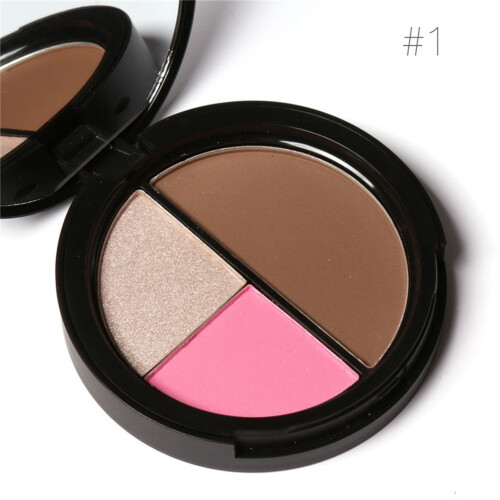 (#1) 3-farbiges Highlighter-Puder für Konturierung 1