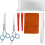(Silver) 5Pcs Professional Hair Scissors Comb Barber Set Silver 1