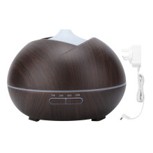 (110~240V UK Plug) 400ml Holz-Luftbefeuchter LED Aroma-Diffuser Ultraschall