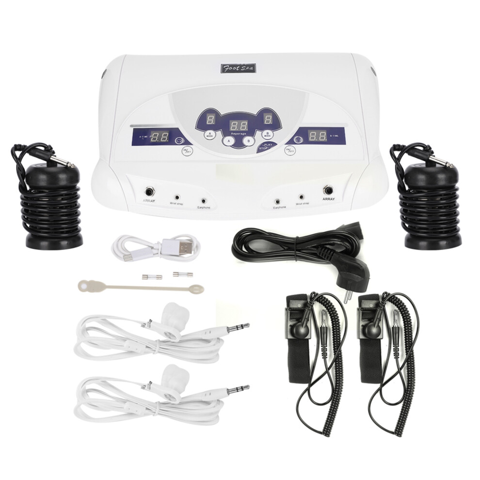 (EU Plug 220V) Negative Ion Hydrogen Footbath Spa Detox Machine for 2 People UK Plug