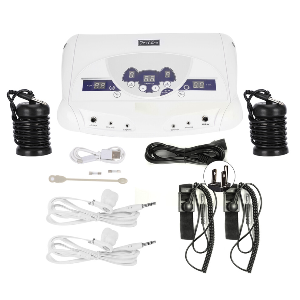 (US Plug 110V) Negative Ion Hydrogen Footbath Spa Detox Machine for 2 People UK Plug