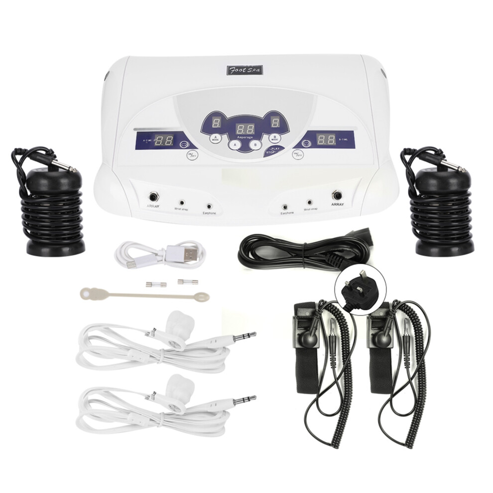 (UK Plug 220V) Negative Ion Hydrogen Footbath Spa Detox Machine for 2 People UK Plug