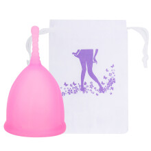 (Pink S) Silikon-Menstruationstasse wiederverwendbar L pink