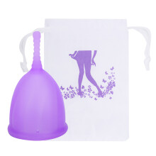 (Purple L) Silikon-Menstruationstasse wiederverwendbar L pink