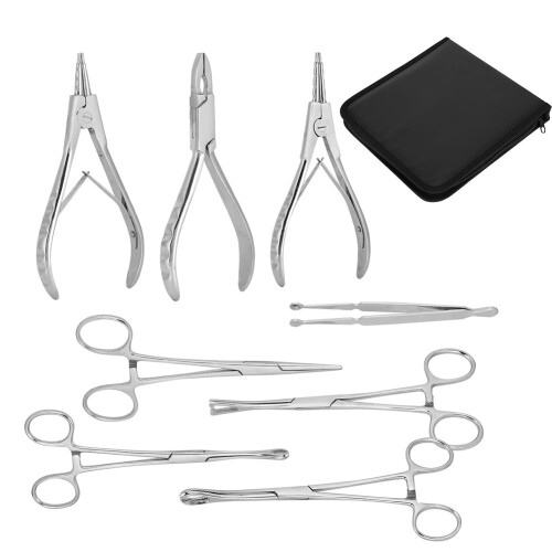8-teiliges Edelstahl-Körpertätowierungs-Set
