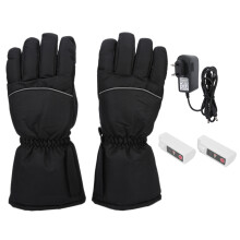 (EU Plug 100-240V) Wasserdichte Heizhandschuhe Winter (L) 100-240V