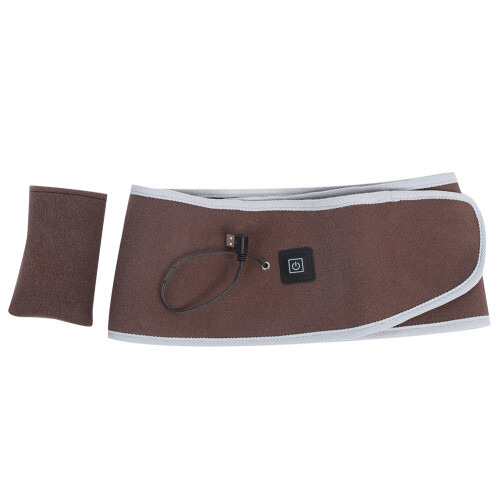 (Brown) Wireless Abdomen Heating Massage Belt Brown