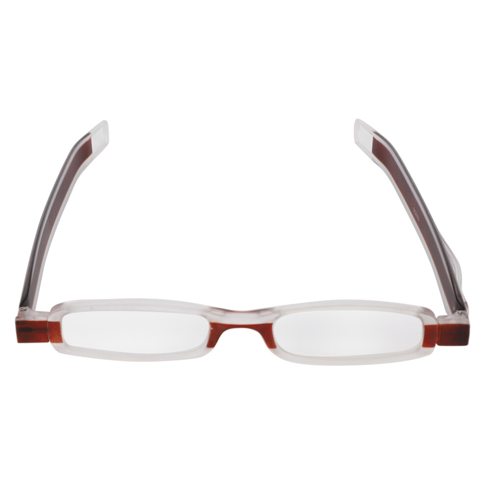 (TR90 150 Degrees Tea Color) 360 Rotating Folding Reading Glasses TR90 350 Tea Color