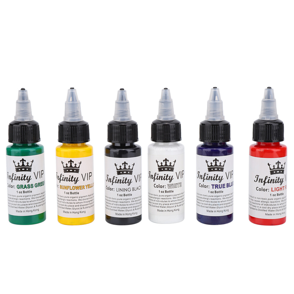 6Pcs Semi Permanent Tattoo Ink Set Long Lasting