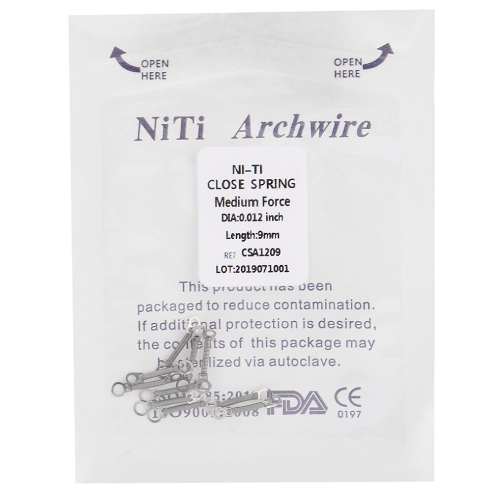 (0.012 x 9mm) 10pcs/bag NITI Closed Coil Spring 0.012 x 6mm Dental