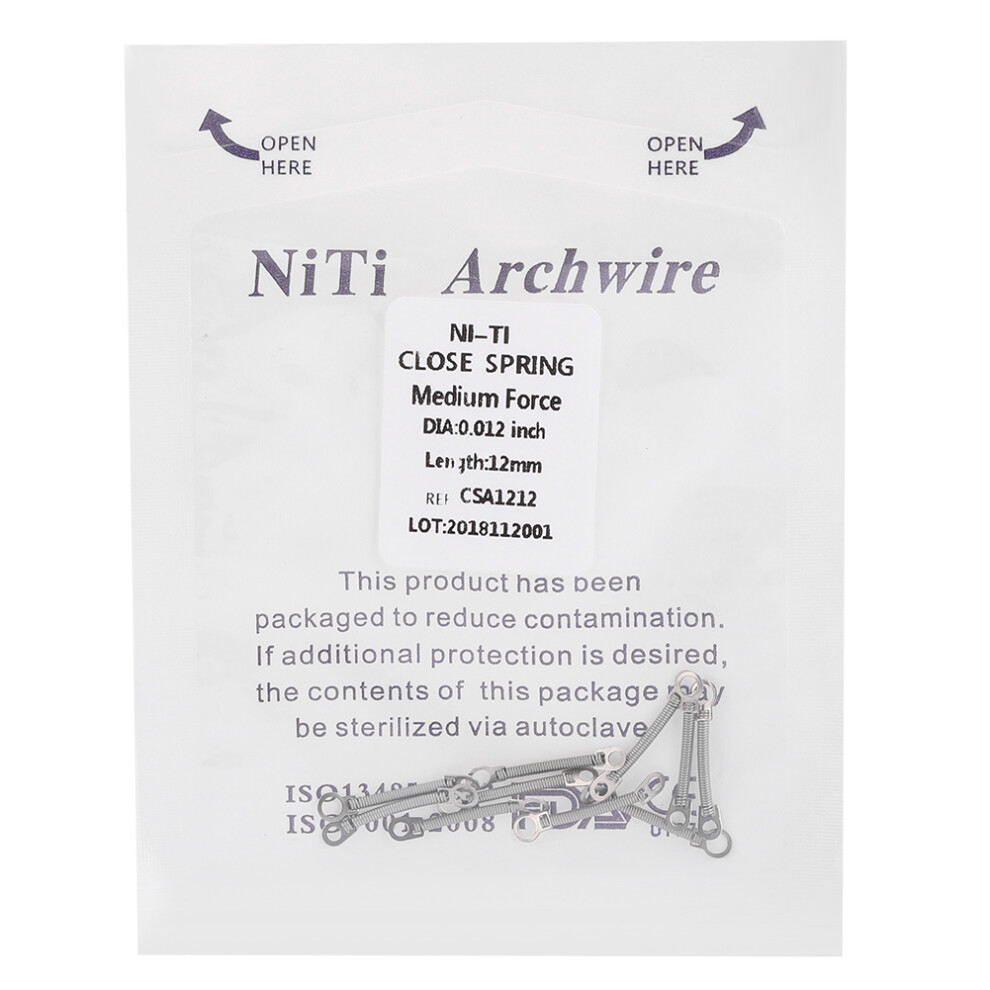 (0.012 x 12mm) 10pcs/bag NITI Closed Coil Spring 0.012 x 6mm Dental