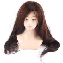(Mannequin Head) Dunkelbraunes Friseurpuppen-Kopfhaar-Styling-Training