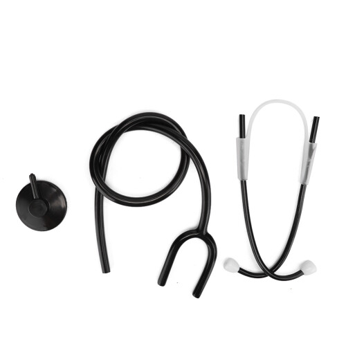(Black) Single Head Stethoscope Aluminium Heart Lung Black