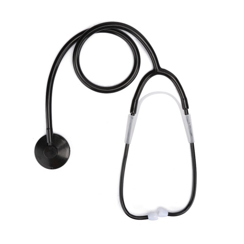(Black) Single Head Stethoscope Aluminium Heart Lung Black 1