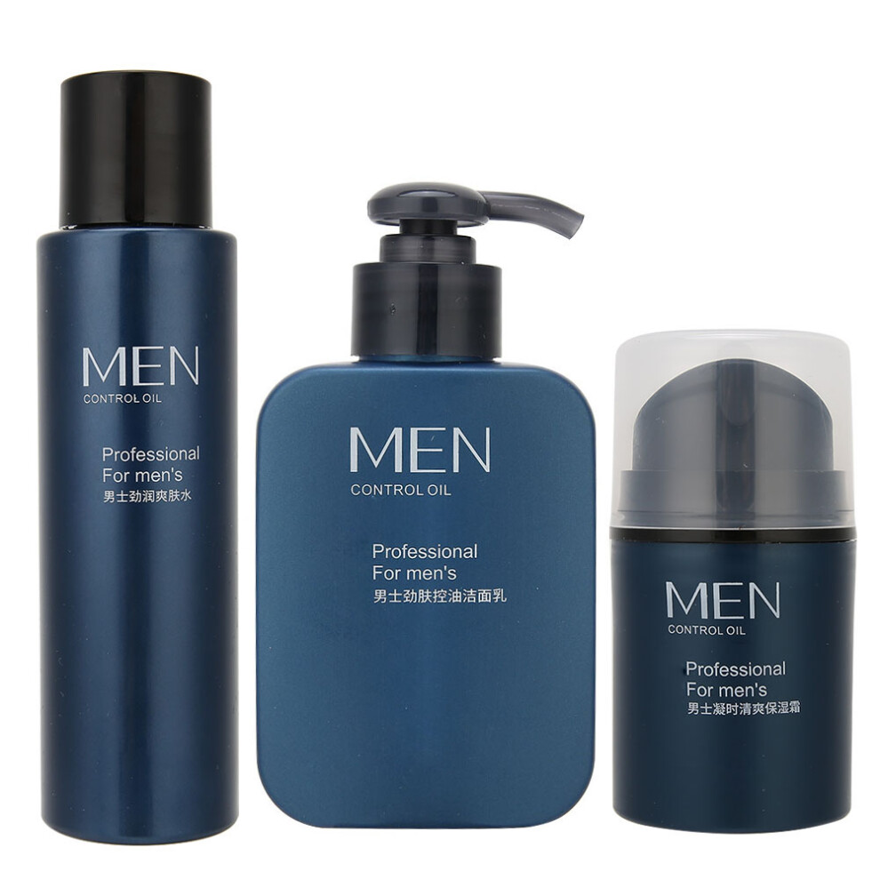 Men Facial Care Set Moisturizing Oil Control Cleanser Toner Cream