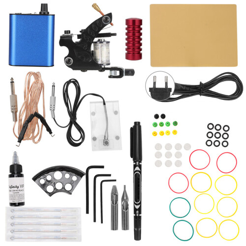 (EU Plug) Tattoo Kit Machine Naalden Grip Pedaal