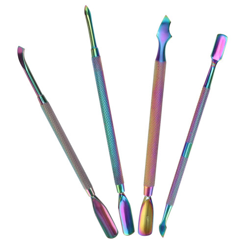 (4pcs/Set) 4x Edelstahl Nagelhautschieber Doppelendig 1