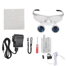3.5X Dental Magnifier Loupes with LED Silver