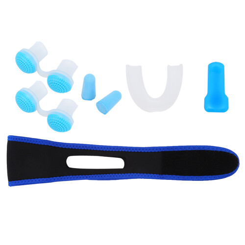 4Pcs Silicone Teeth Guard Anti Snoring Earplugs Strap Set 2