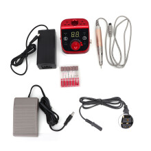 (UK Plug Red) 35000 U/min Elektrische Nageldreher-Poliermaschine