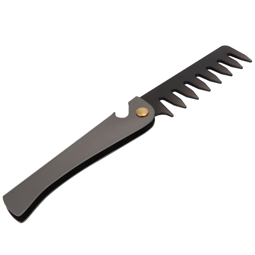 Portable Vintage Stainless Steel Folding Wide Teeth Comb Big