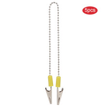 (Yellow) 5 Stk Zahnarzt-Bib-Clip mit Stahlkette Grün